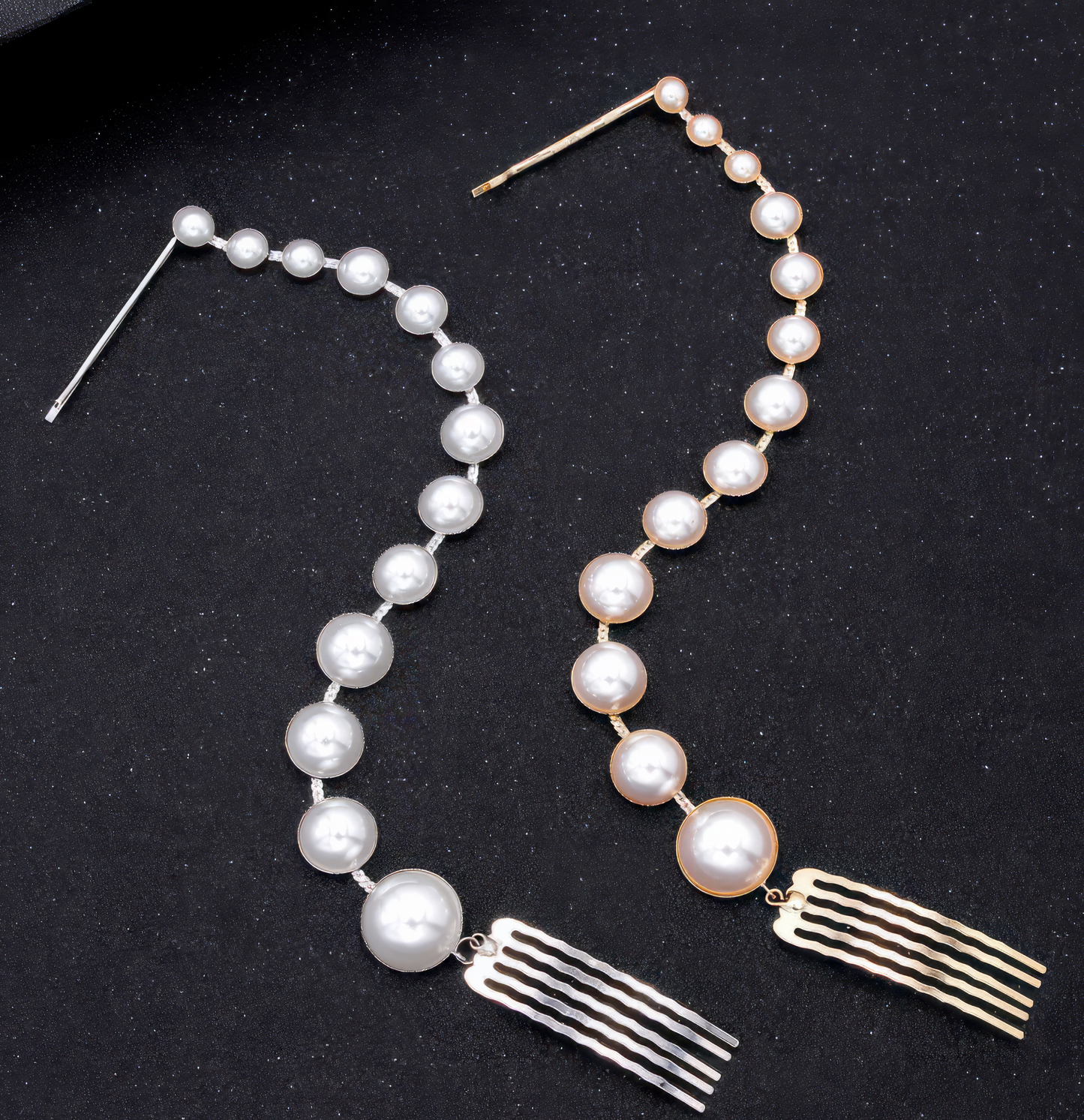 Pearl Hairpin Chains in Silver