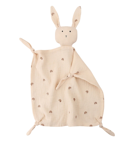 Soft Cotton Rabbit Baby Towel in Natural