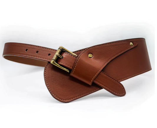 Wide Leather Corset Belt Fashion Designer Metal Pin Buckle