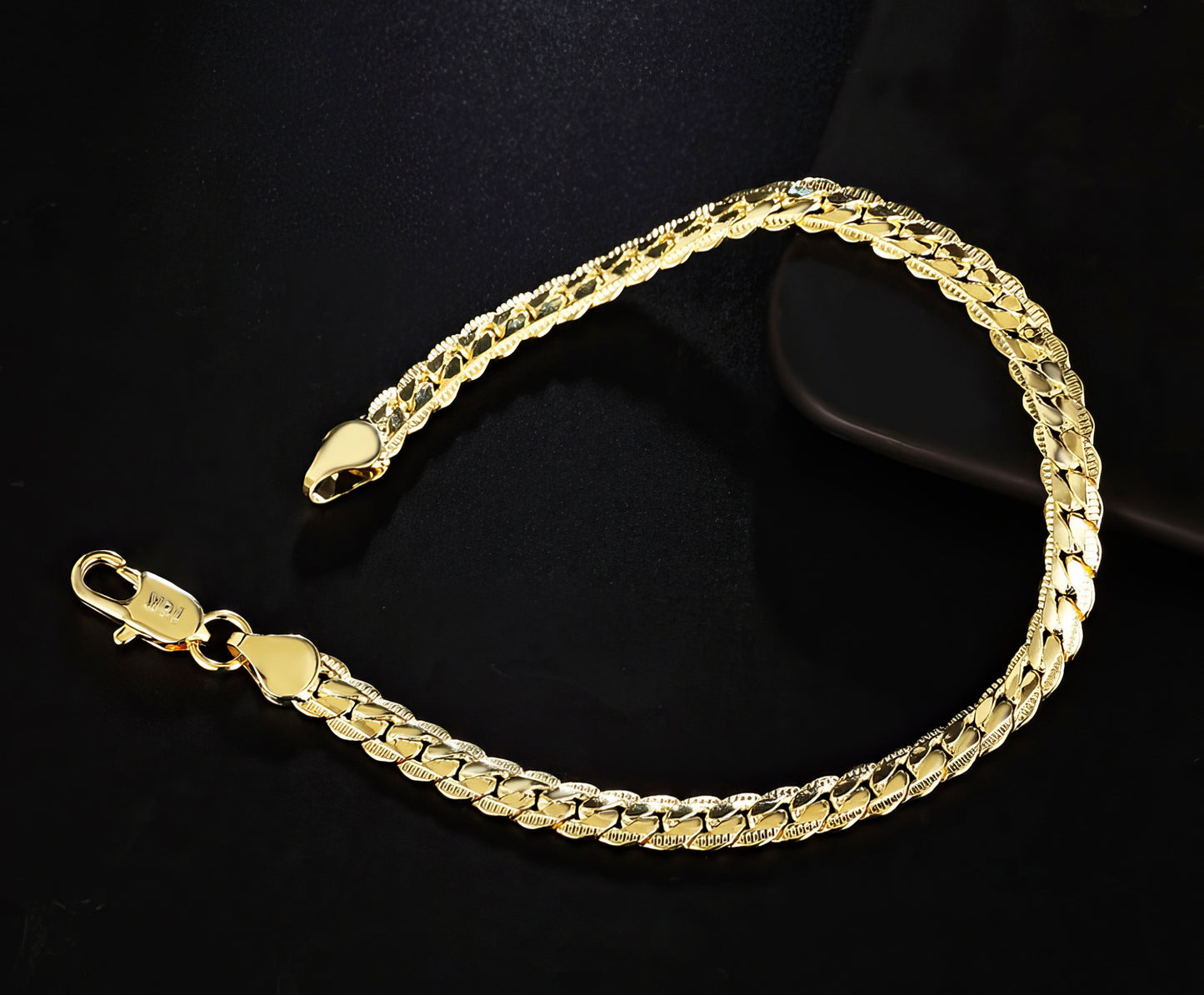 925 Sterling Silver 18K Gold 6mm Chain Bracelets