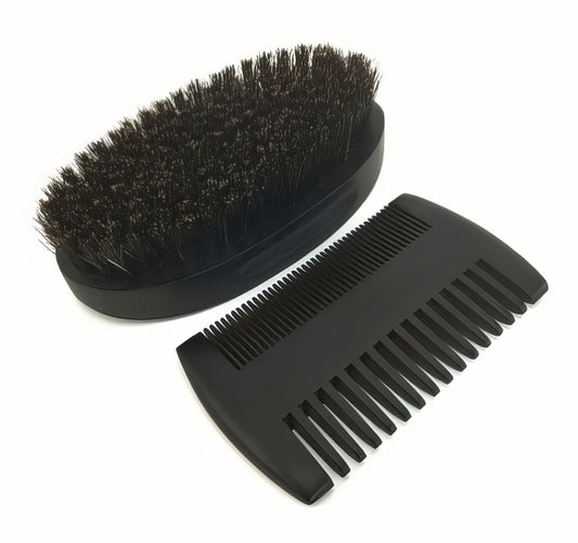 Wood Beard Brush Double-Sided Styling Comb Set