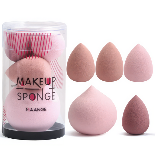 Egg Drop-Shaped Cosmetic Powder Puff Sponge Set of 5