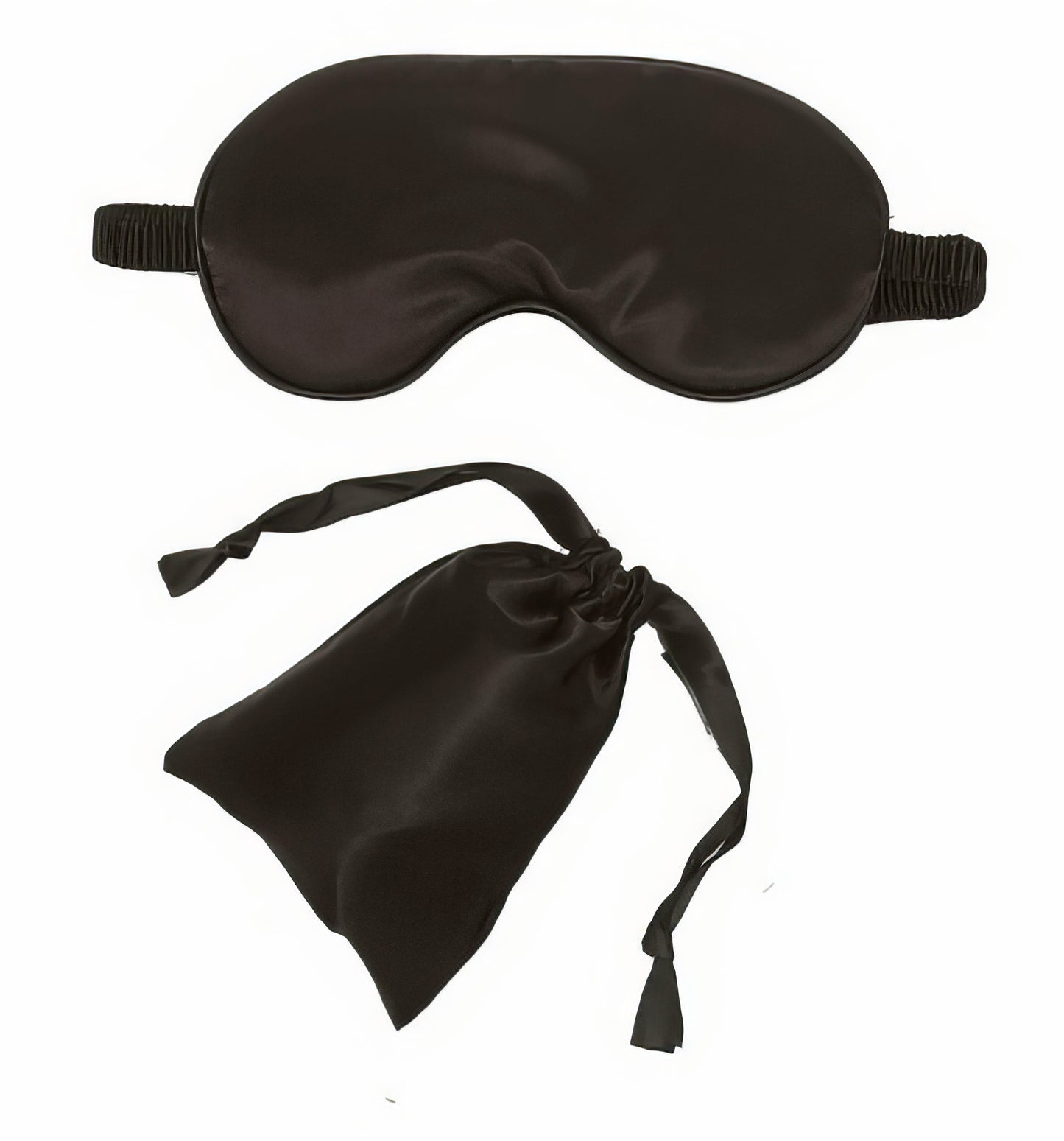 Silk Cotton Sleeping Mask in Midnight Black with Bag