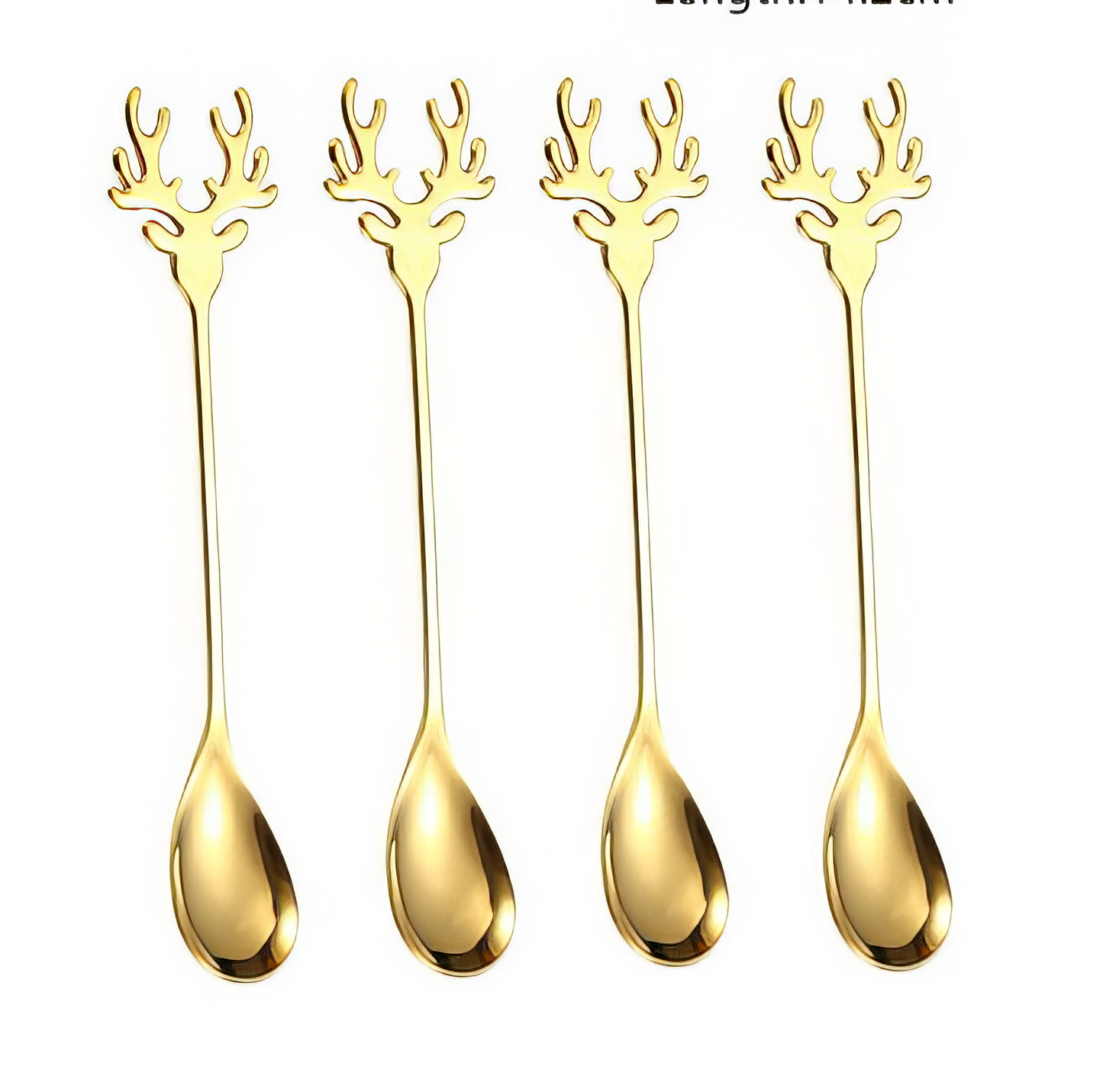 Navidad 2023 Stainless Steel Spoons Christmas Party Coffee Spoon Gold Set of 2