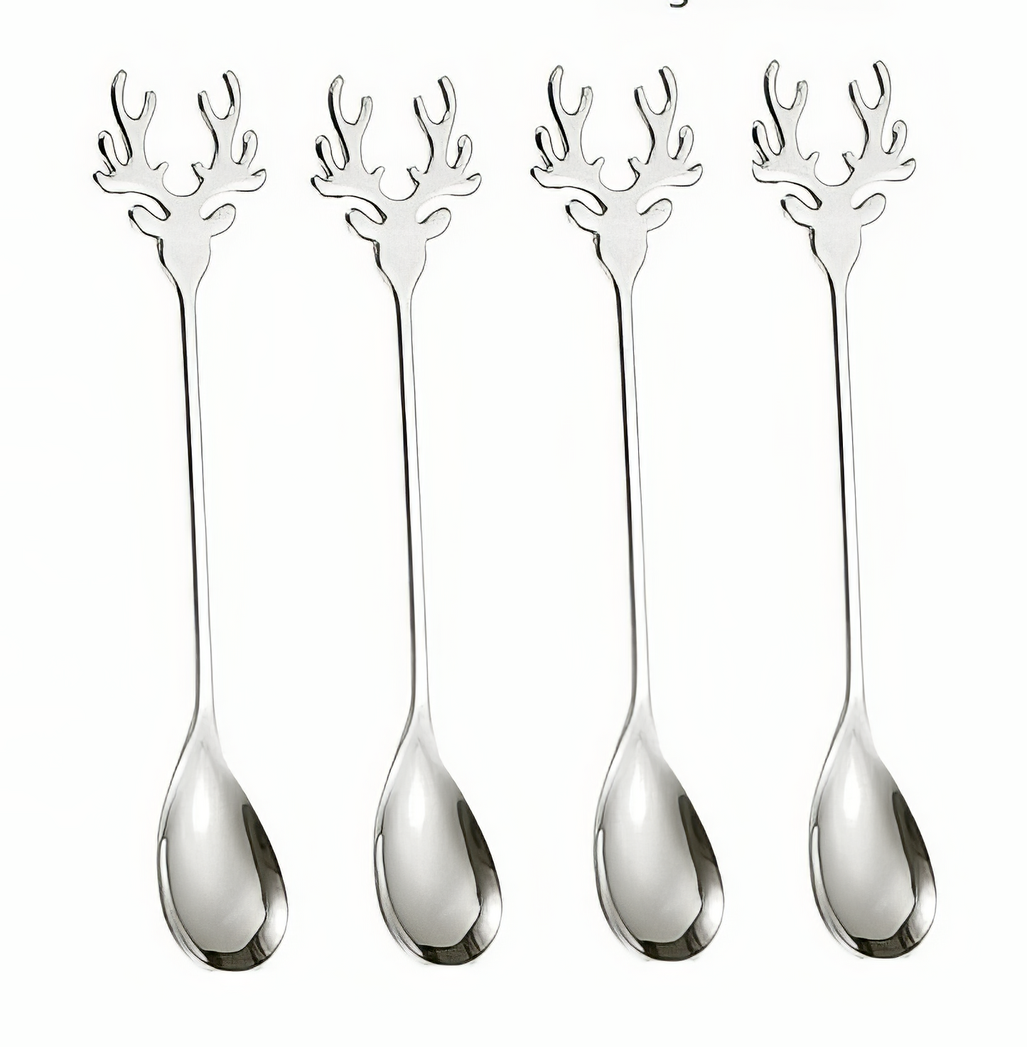Navidad 2023 Stainless Steel Spoons Christmas Party Coffee Spoon Silver Set of 2