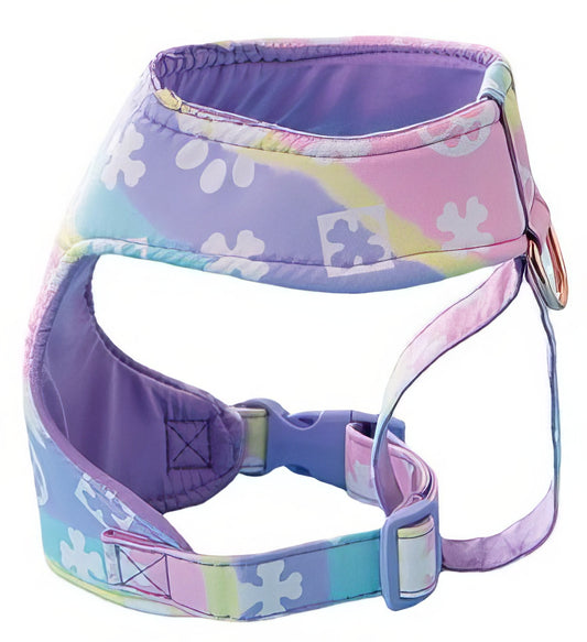 Pastel Colored Chewy Vuiton Paw Print  Harness Small
