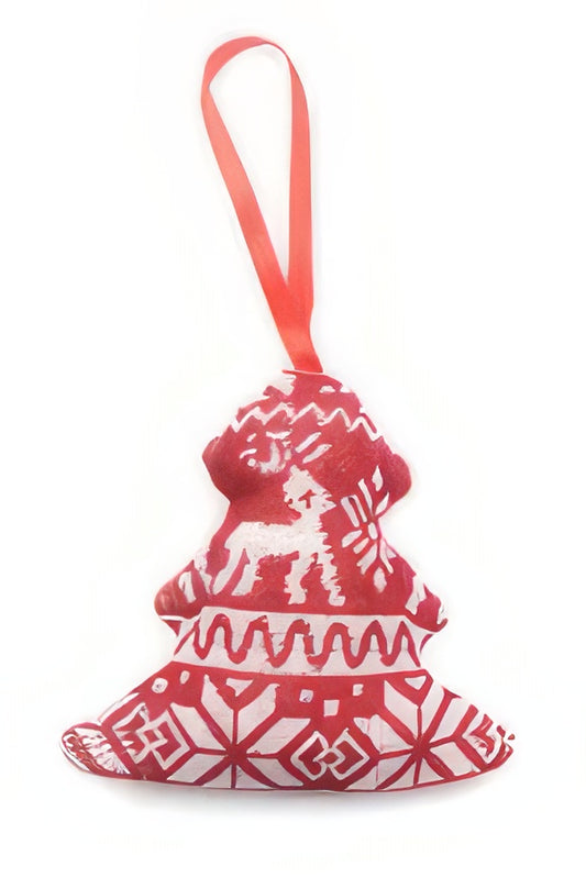 Printed Linen Tree Christmas Pendant Tree Ornament
