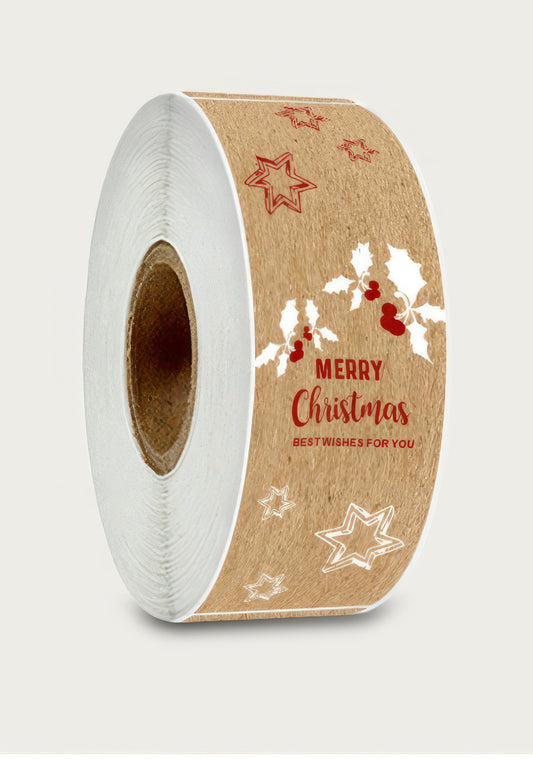 Merry Christmas  Box Decoration Stickers Pkg of 10