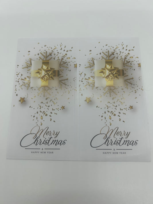 Merry Christmas New Years Tree Present Stickers Pkg of 20