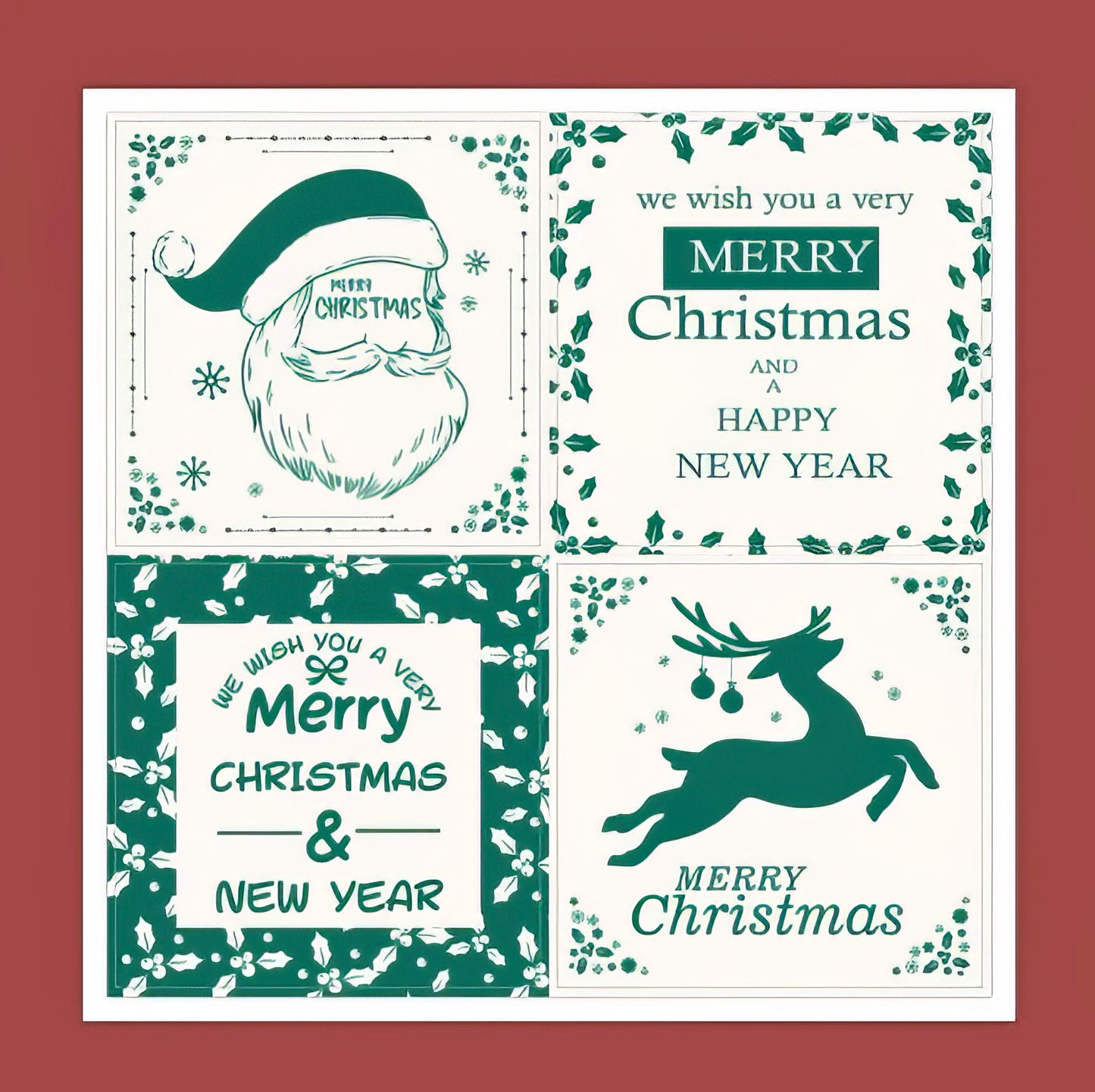 20Pc Merry Christmas Santa Claus Deer Gift Stickers