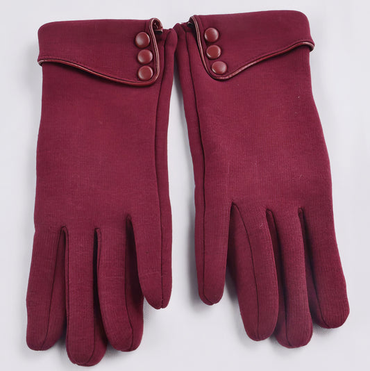 Touch Screen Winter Autumn Driving Gloves in Wine Red