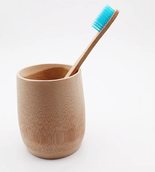 All Natural Bamboo Boxed Toothbrush with Charcoal Bristles in Blue