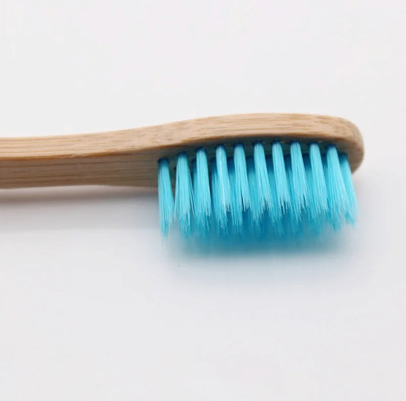 All Natural Bamboo Boxed Toothbrush with Charcoal Bristles in Blue