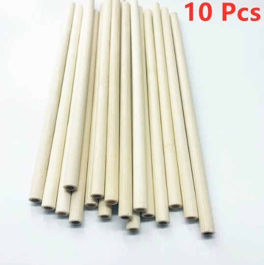 10 Pcs Reusable Bamboo Straws