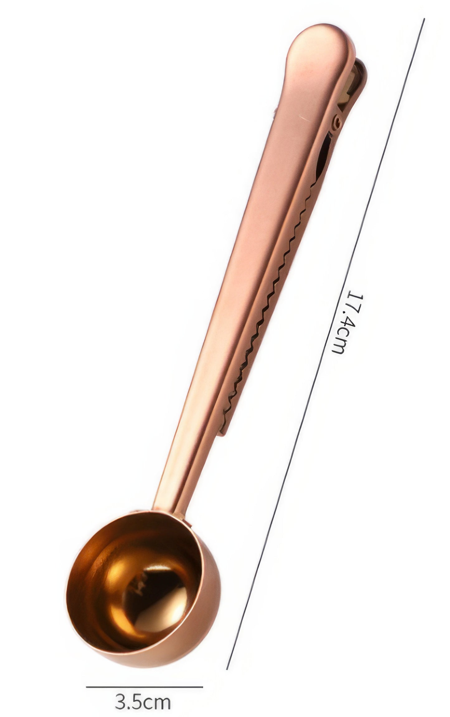 Rose Gold Stainless Steel Coffee Scoop with Clamp