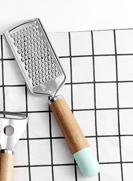 Wood Stainless Steel Grater in Sky Blue