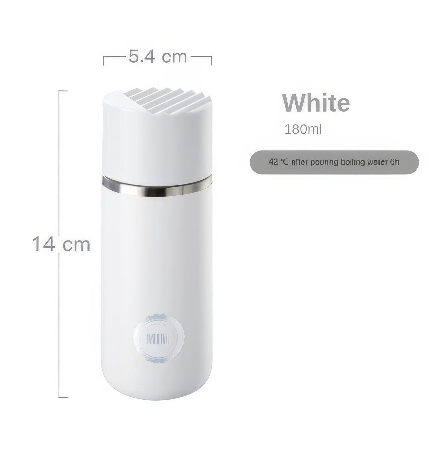 Stainless Steel Mini Vacuum Thermos Mug 180ml in White