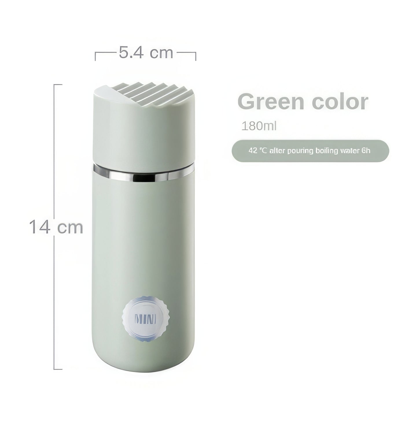 Stainless Steel Mini Vacuum Thermos Mug 180ml in Pale Green