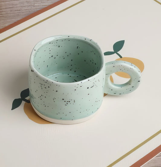 Handmade Ceramic Mug with Speckles in Pale Green
