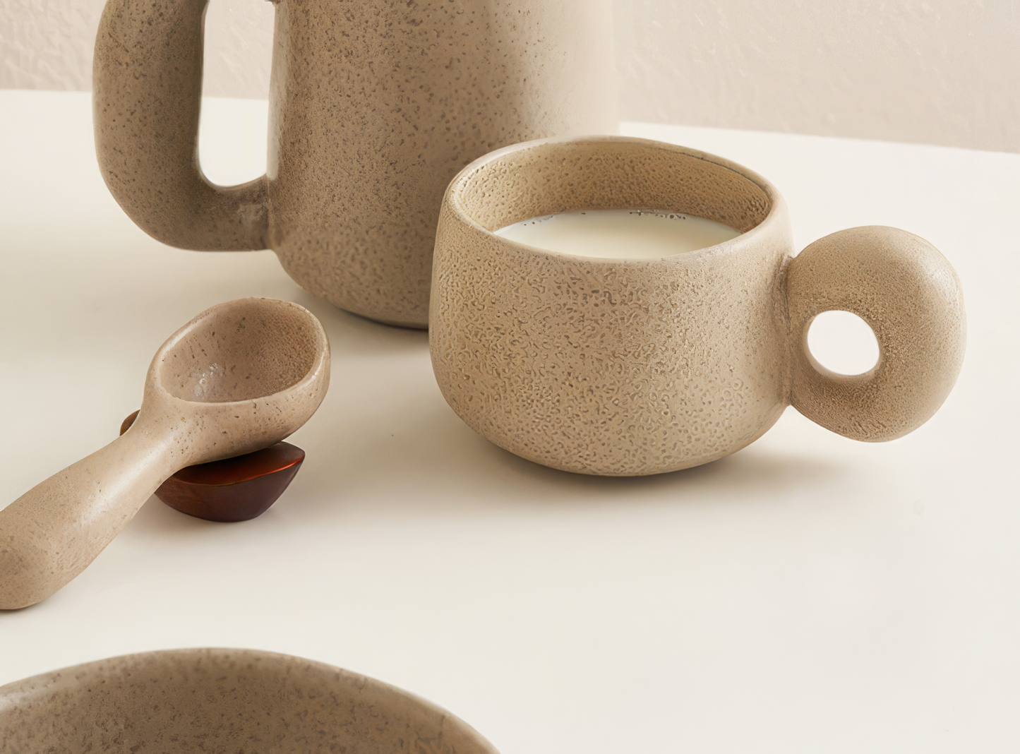 Nordic Handmade Ceramic Mug in Light Taupe