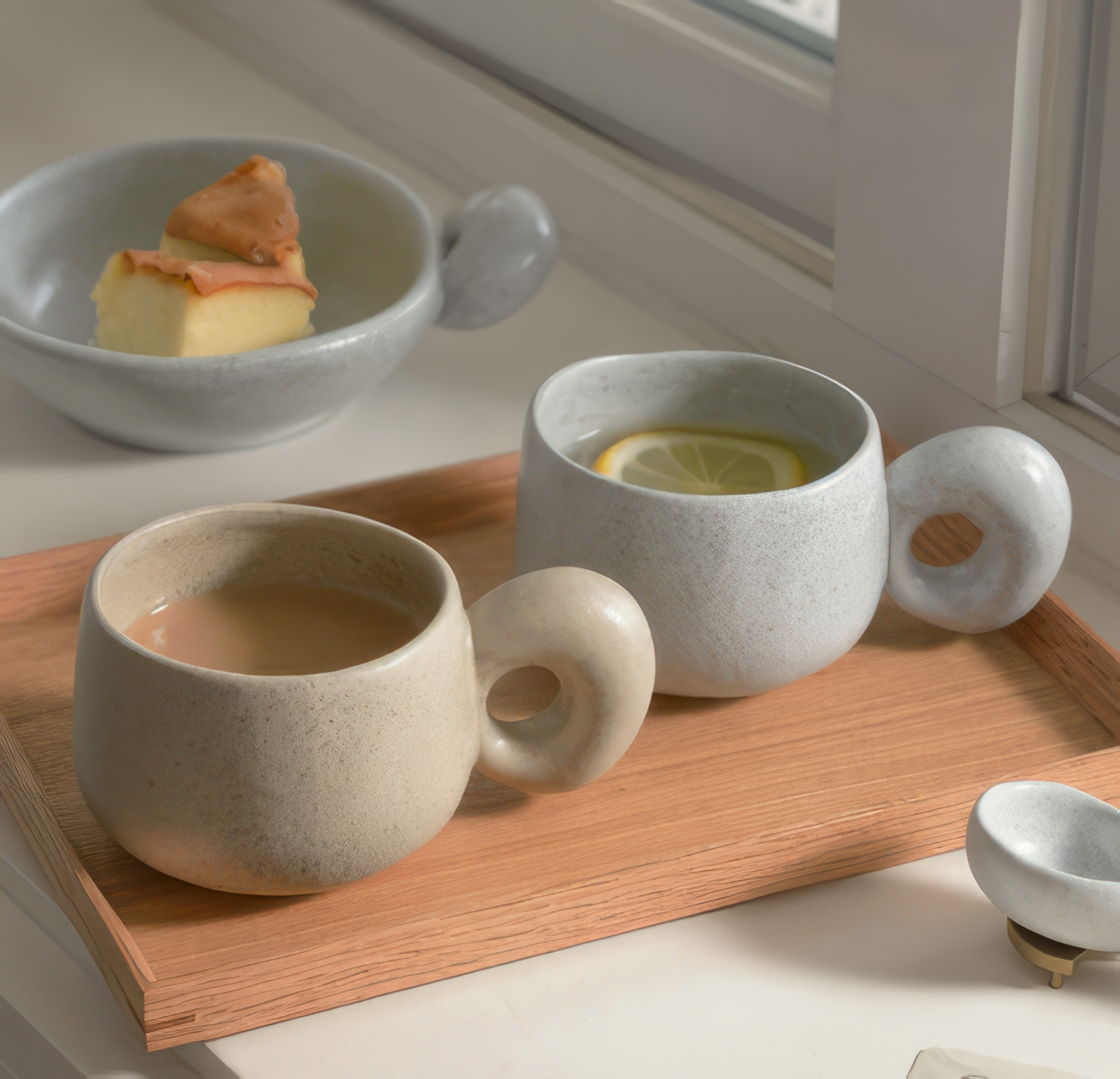 Nordic Handmade Ceramic Mug in Light Taupe