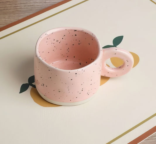 Handmade Ceramic Mug with Speckles in Light Pink