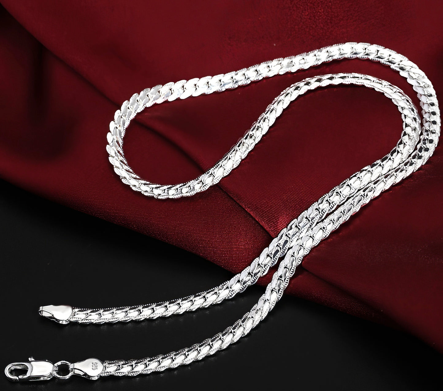 925 Stamped Silver 6mm Chain Necklace 50cm