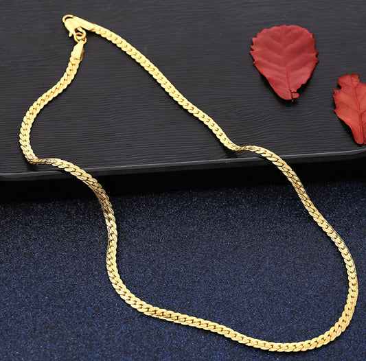925 Sterling Silver 18K Gold 6mm Chain Necklace