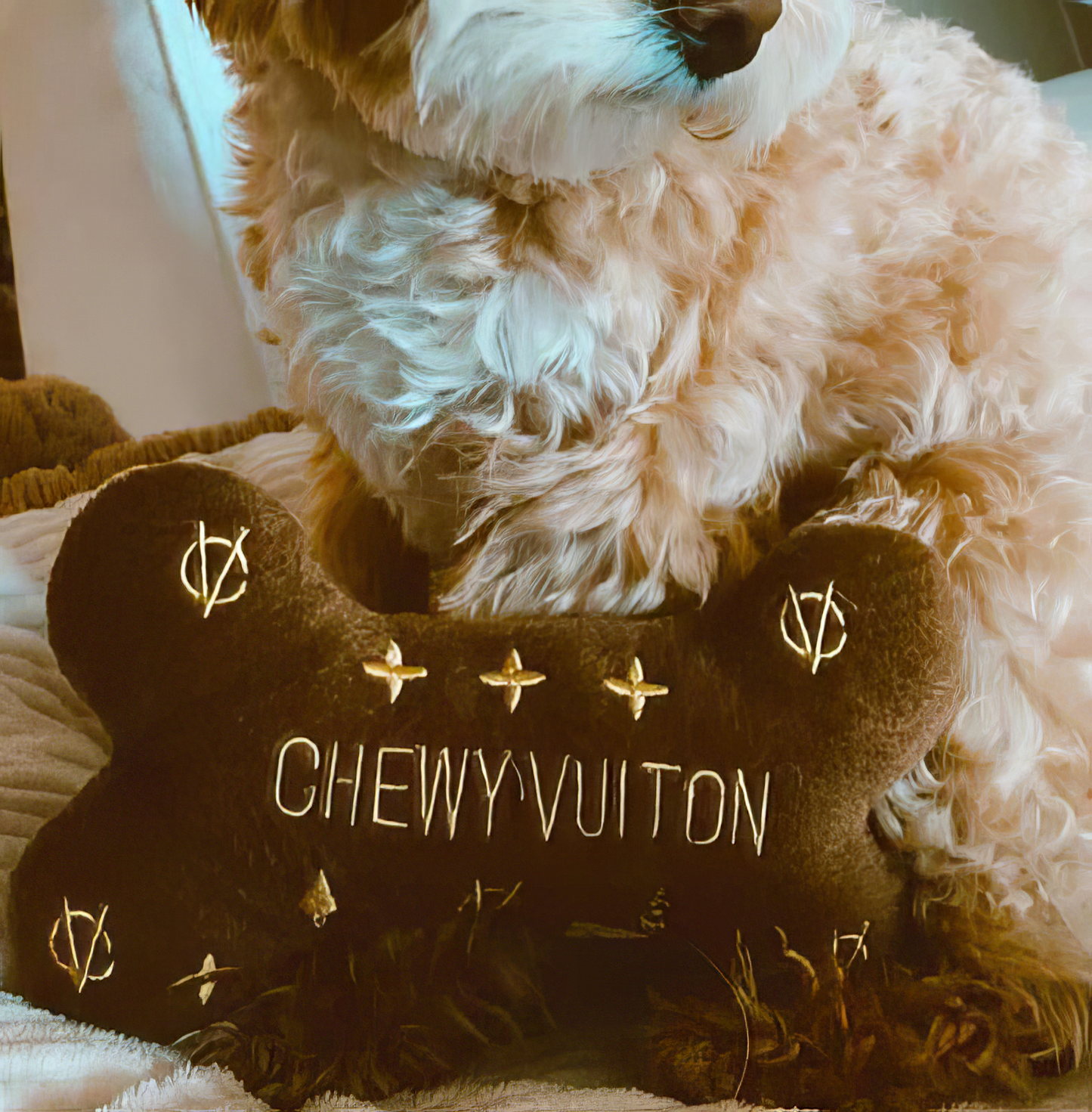 Luxury Pet Toy Chewy Vuiton Bone