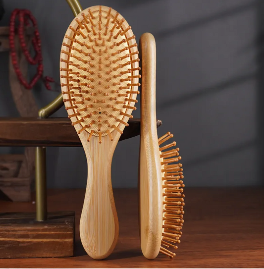 Bamboo Cushion Scalp Massage Wood Hair Brush