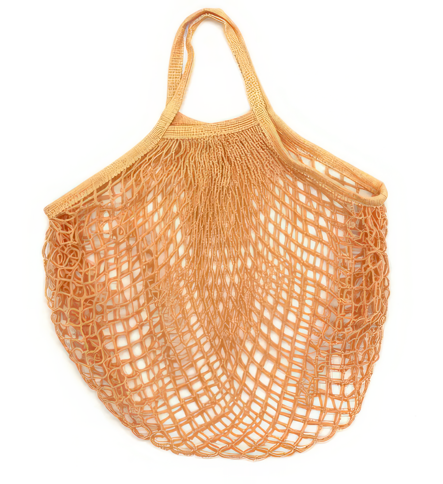 Portable Reusable Cotton Mesh Grocery Bag in Orange Cream