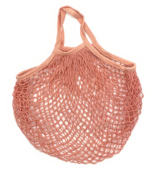 Portable Reusable Cotton Mesh Grocery Bag in Blush Pink