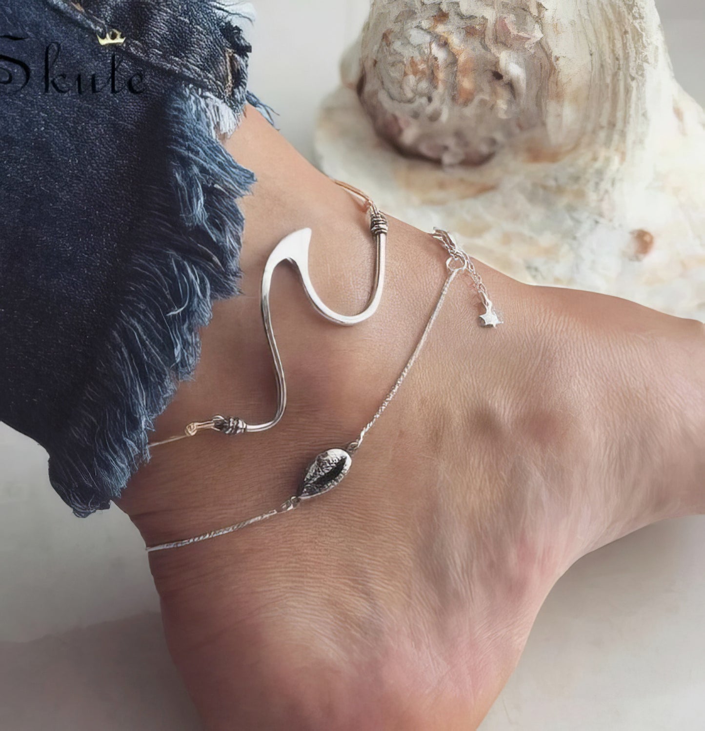 Sea Waves Beach Shell Anklet