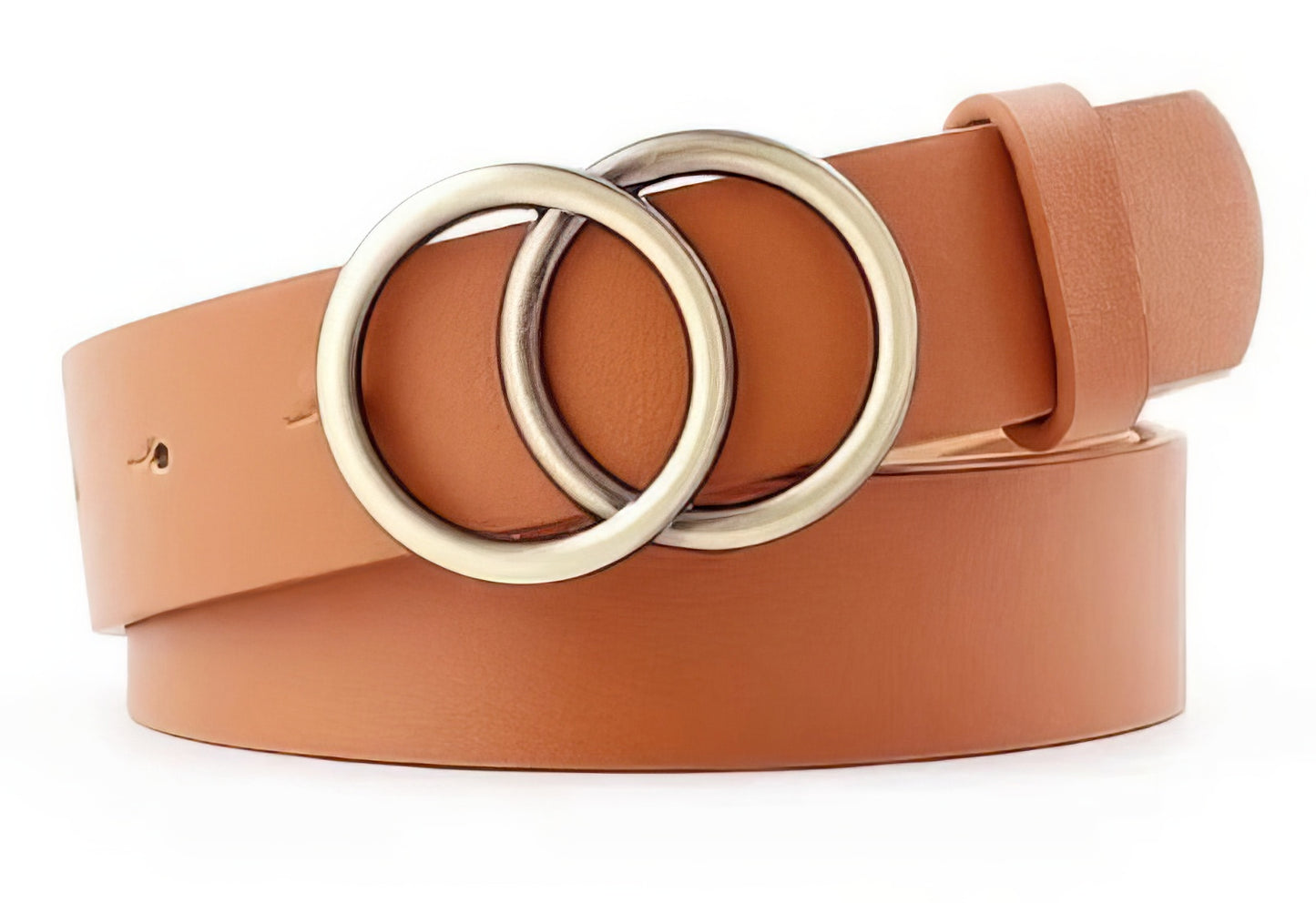 Fashion Double Golden O Ring Buckle in Butterscotch