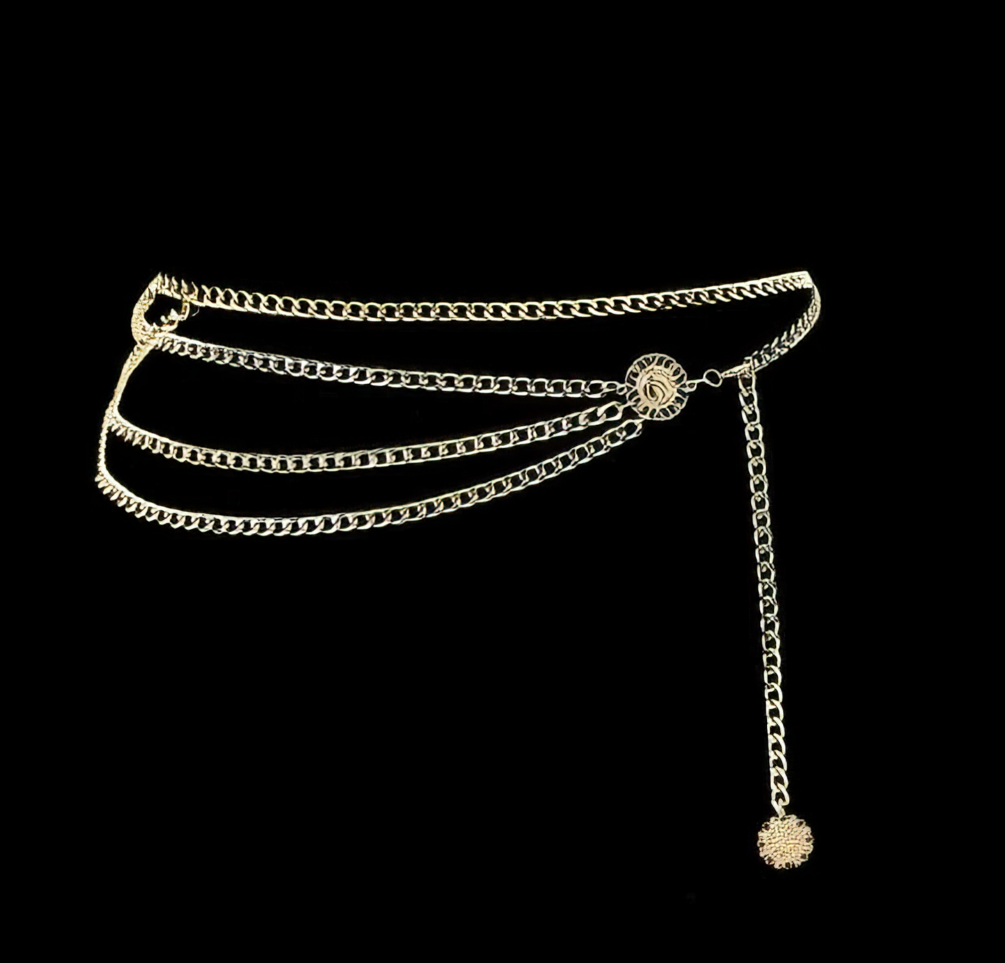 High Waist Multi-layer Body Chain Belt in Gold