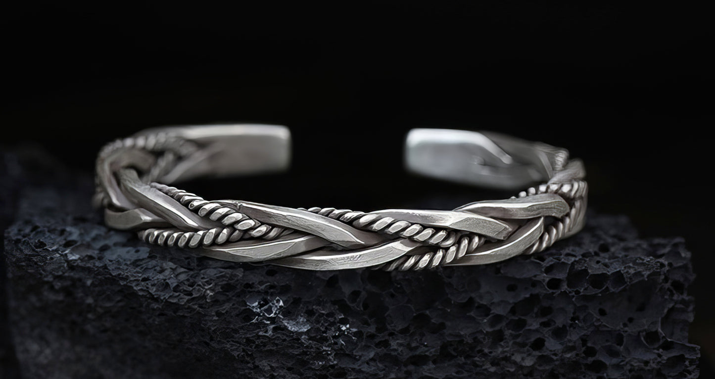 925 sterling Silver Twisted Woven Bracelet