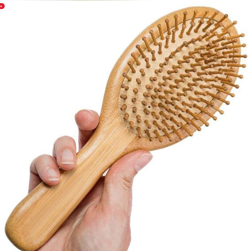 Bamboo Cushion Scalp Massage Wood Hair Brush