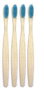 All Natural Bamboo Toothbrush with Charcoal Bristles in Blue