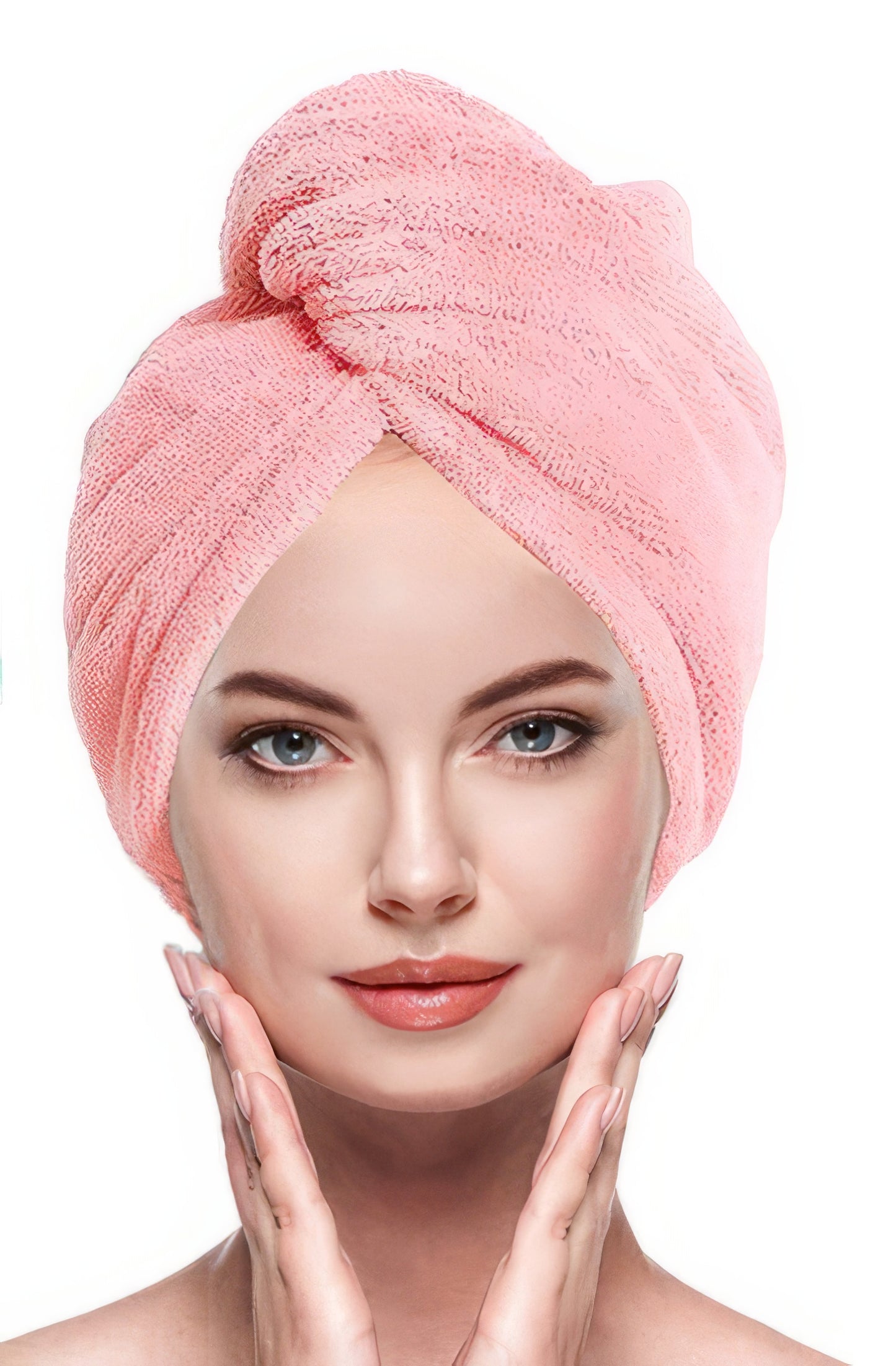 Hair Drying Hat Microfiber Towel in Pink