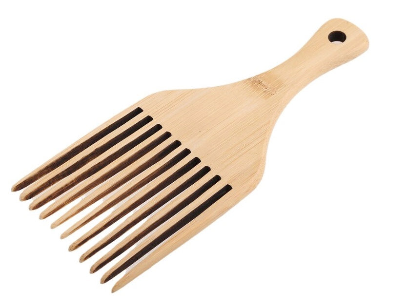 Anti-static Natural Bamboo Hair Pick Long Tooth Detangling Comb