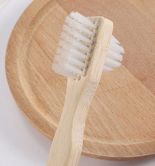 Bamboo Handle Denture Cleaning Nylon Bristle Oral Care Tooth Brush