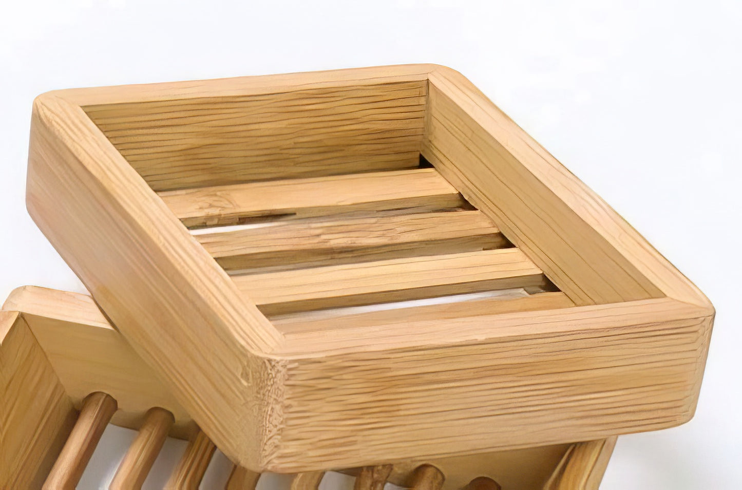 Handmade Square Shape Bamboo Wooden Soap Holder