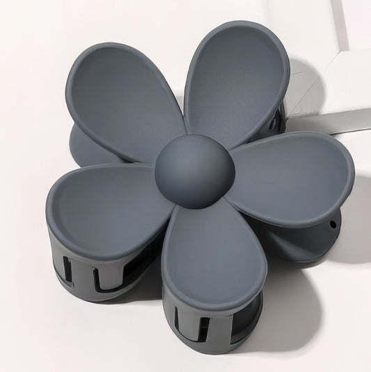 Flower Hair Clamp in Dark Grey