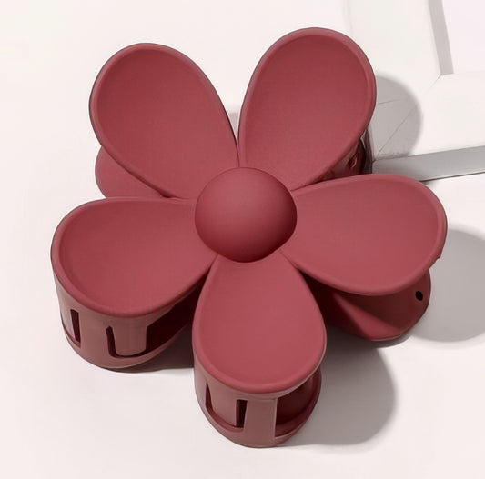 Flower Hair Clamp in Wine