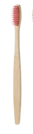 All Natural Bamboo Toothbrush with Charcoal Bristles in Pink