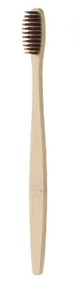 All Natural Bamboo Toothbrush with Charcoal Bristles in Brown