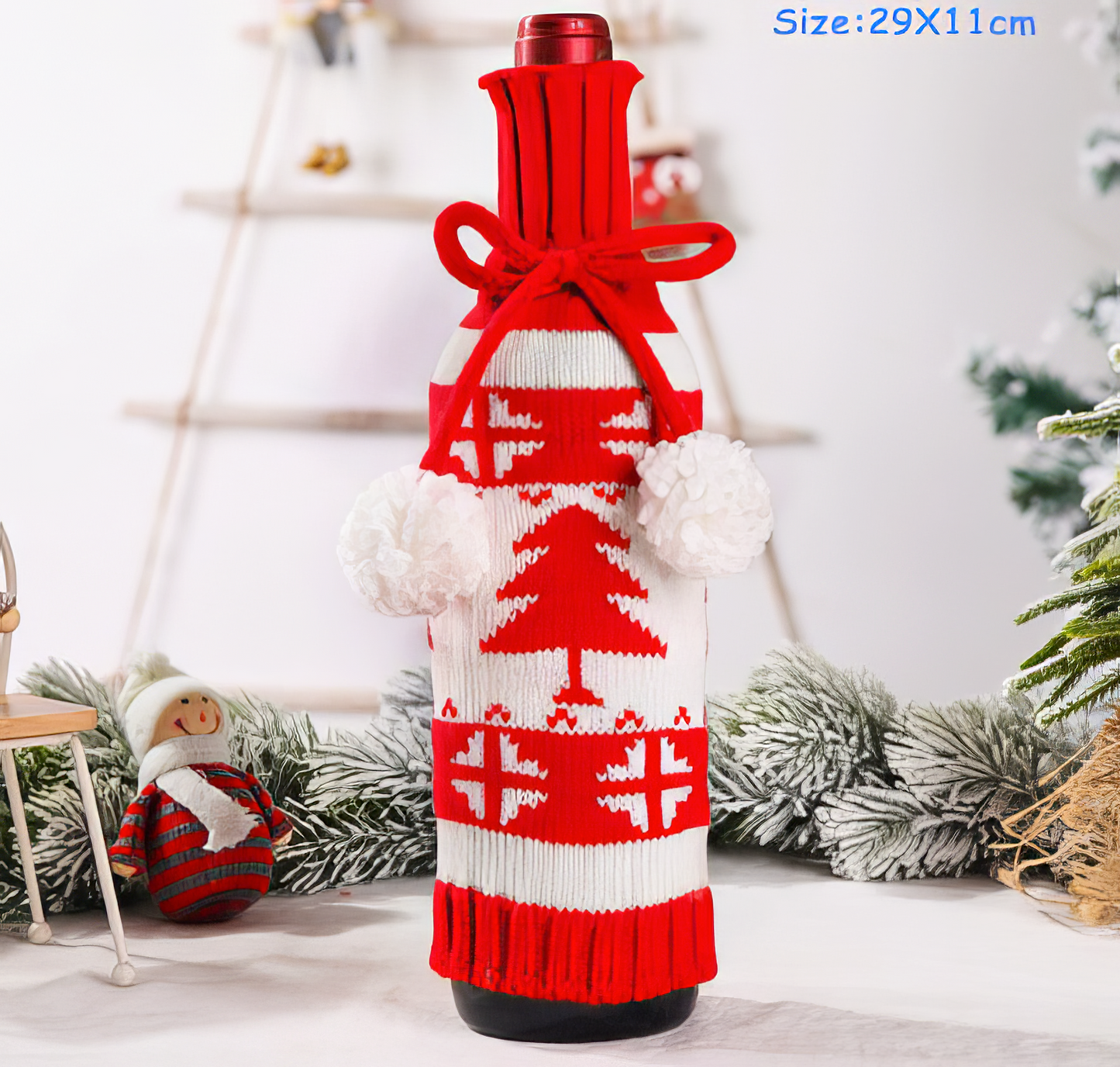 Norwegian Wine Bottle Cover Noel Christmas Decor for Home Navidad