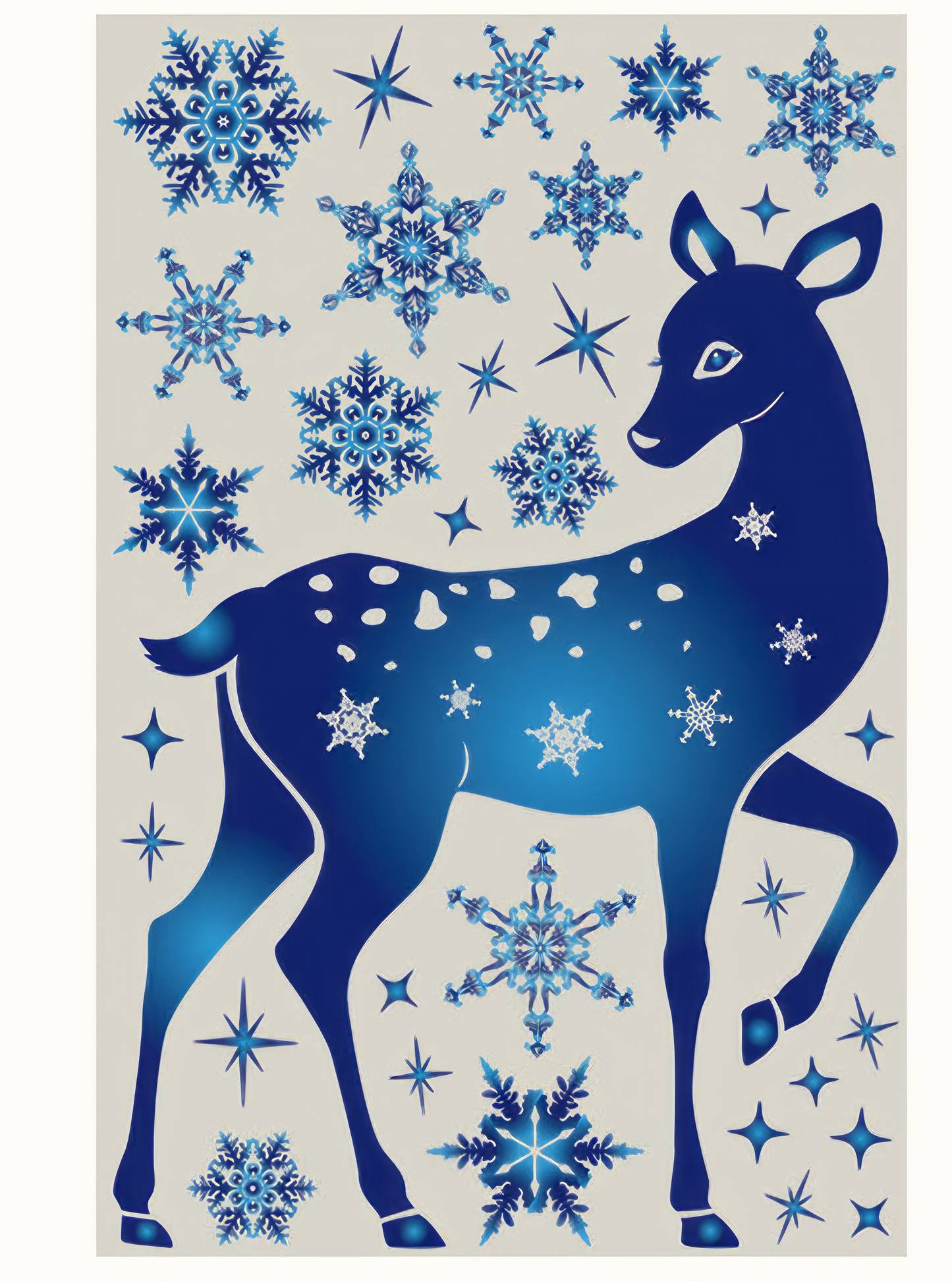 Scandanavian Christmas Deer Window Cling Navidad Merry Christmas