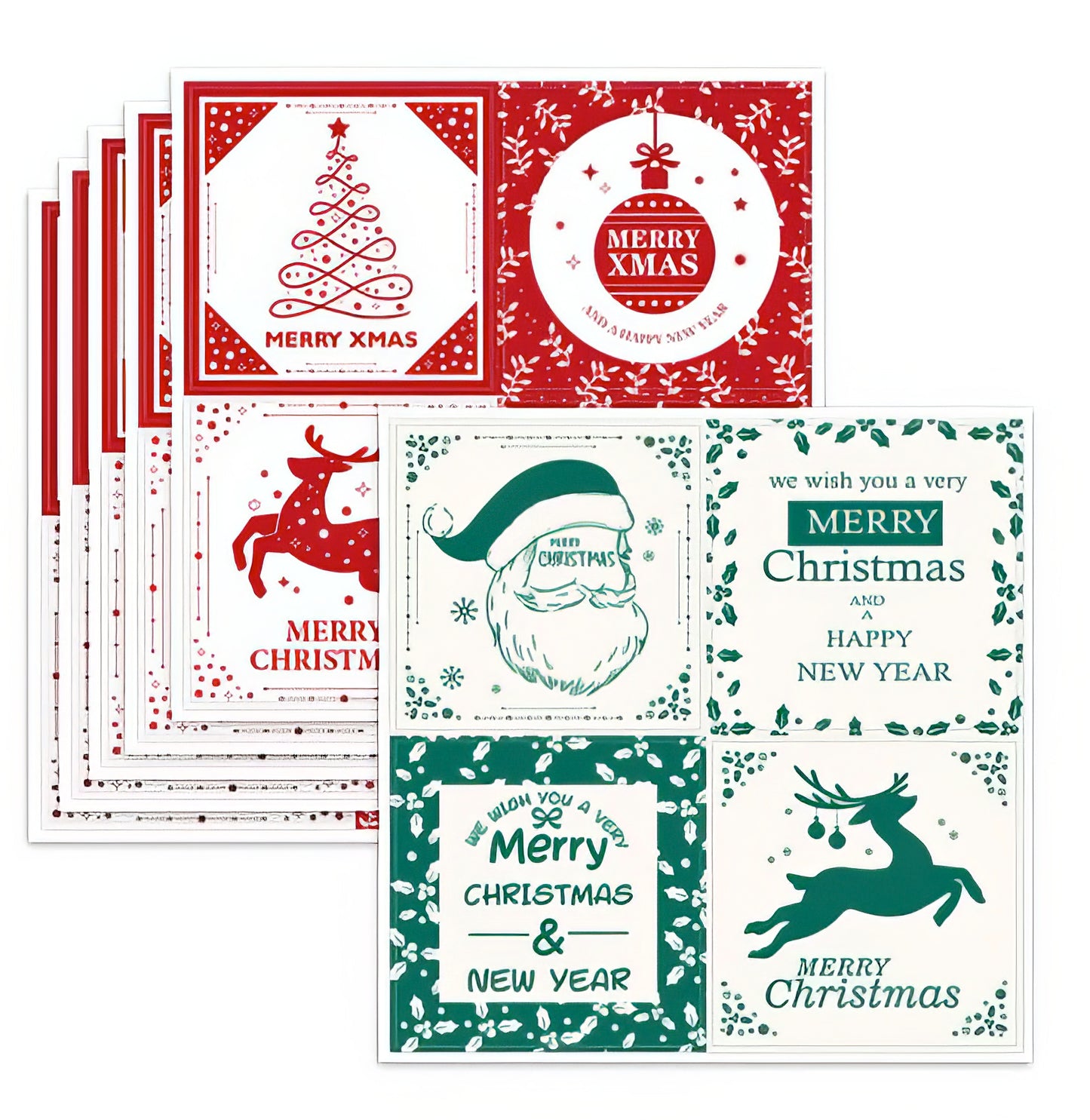 20Pc Merry Christmas Santa Claus Deer Gift Stickers