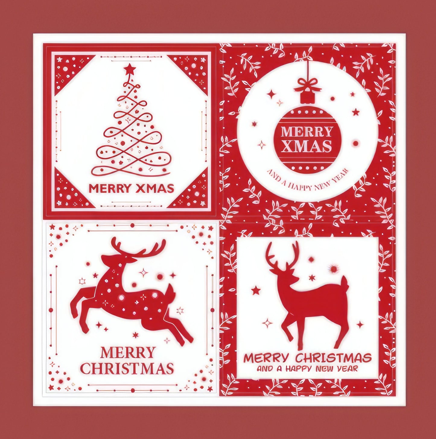 20Pc Merry Christmas Santa Claus Deer Gift Stickers